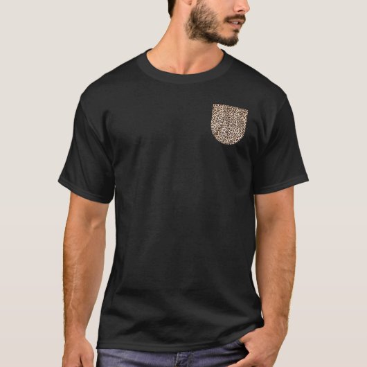 T-shirt Conception de poche Empreinte de léopard pour un c (Devant)
