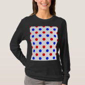 T-shirt Conception de points noirs blancs rouges bleus (Devant)