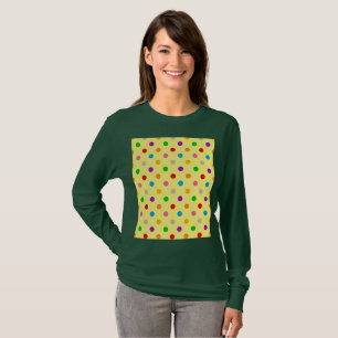 T-shirt Conception de points polka arc-en-ciel colorés jau