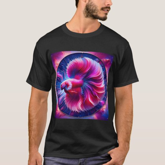 T-shirt Conception de poisson Betta rond (Devant)