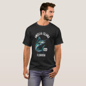T-shirt Conception de poisson de style rétro de l'île Amel (Devant entier)