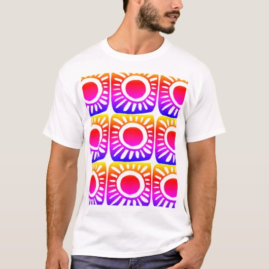 T-shirt Conception de pop dans des couleurs vives (Devant)