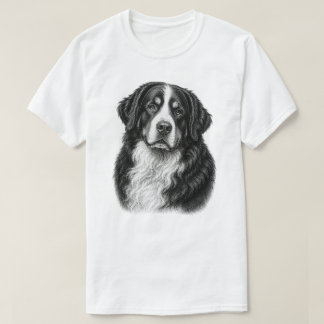 T-shirt Conception de portrait doux de chien de montagne b