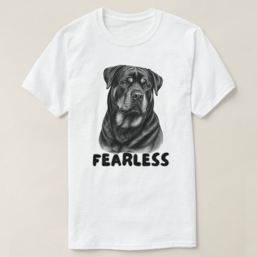 T-shirt Conception de portrait intrépide de Rottweiler vin (Design devant)