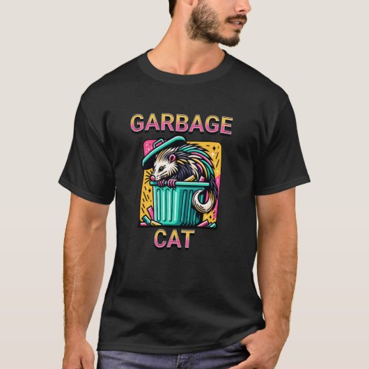 T-shirt Conception de Possum de Chat de Déchets Drôle (Devant)