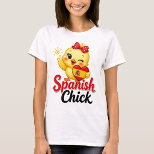 T-shirt Conception de poulette espagnole avec drapeau d'Es