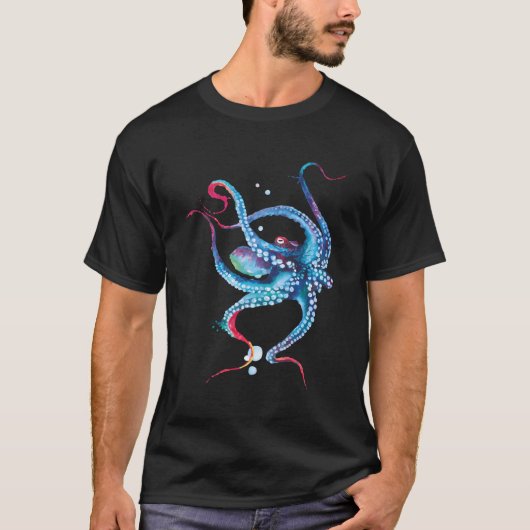 T-shirt Conception de poulpe Calmar (Devant)