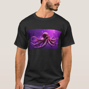 T-shirt Conception de poulpe violette