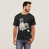 T-shirt Conception de Pug joueur (Devant entier)