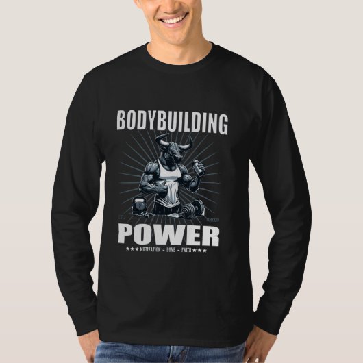 T-shirt Conception de puissance de la musculation avec l'e (Devant)