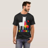 T-shirt Conception de puzzle lama de sensibilisation à l'a (Devant entier)