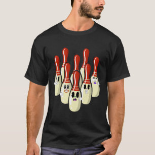 T-shirt Conception de quilles de bowling dessin animé drôl