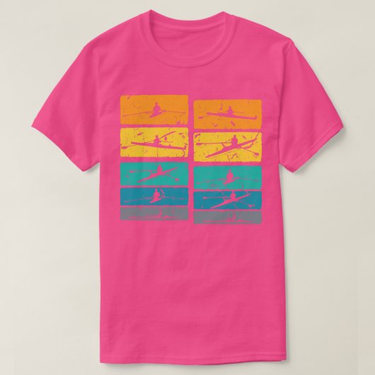 T-shirt Conception de rame rétro pour le coxswing de tour (Design devant)