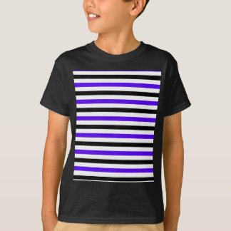 T-shirt Conception de rayures blanches noires et bleues