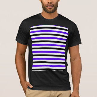 T-shirt Conception de rayures blanches noires et bleues