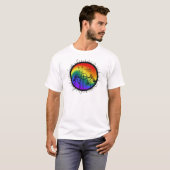 T-shirt Conception de remous d'arc-en-ciel de Deux-Esprit (Devant entier)