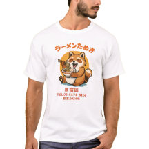 Conception de renard mignon amateur de ramen japon