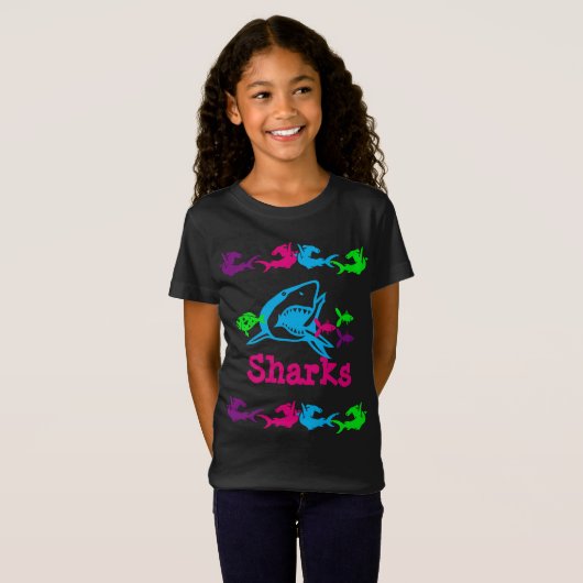 T-Shirt Conception de requins (Devant entier)