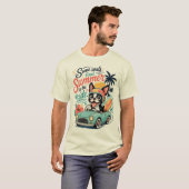 T-shirt Conception de road trip avec un chien mignon (Devant entier)