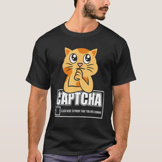 T-shirt Conception de robot de chat Captcha (Devant)