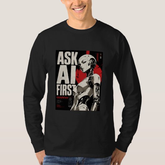 T-shirt Conception de robot humanoïde IA futuriste (Devant)