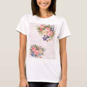 T-shirt Conception de rose florale personnalisée vintage r