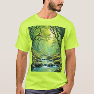 T-shirt Conception de ruisseau de forêt enchantée