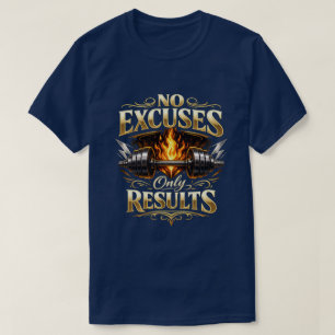 T-shirt Conception de salle de sport en or sans excuses un