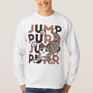 T-shirt Conception de saut de chat - Artwork de purr de sa