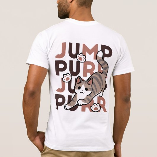 T-shirt Conception de saut de chat - Artwork de purr de sa (Dos)