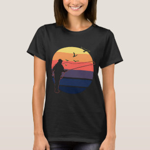 T-shirt Conception de scène de pêche vintage intemporelle