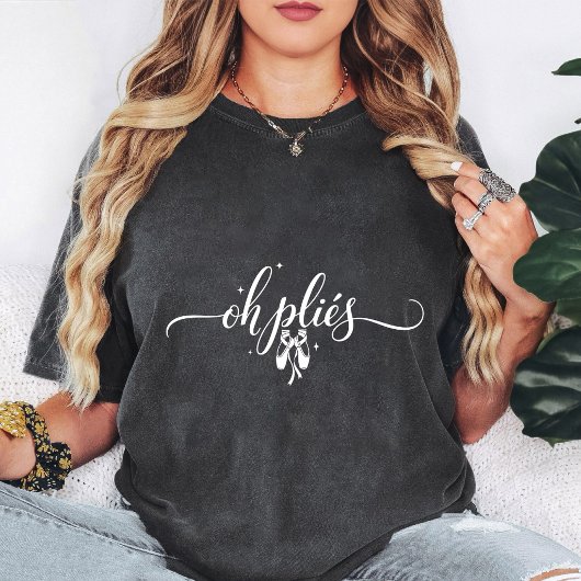 T-shirt Conception de script Oh Plies chaussures de ballet