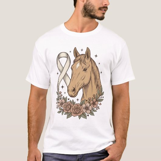 T-shirt Conception de sensibilisation florale ruban de che (Devant)