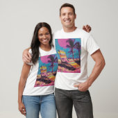 T-shirt Conception de serviettes de plage Synthwave dans l (Unisexe)
