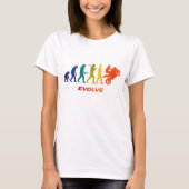 T-shirt Conception de silhouette de motard évolution de mo (Devant)