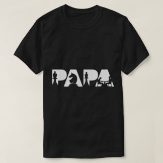 T-shirt Conception de silhouette de Papa Dad d'échecs