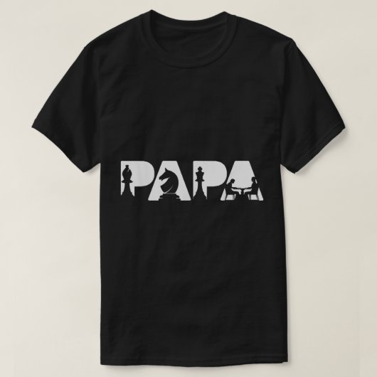 T-shirt Conception de silhouette de Papa Dad d'échecs (Design devant)