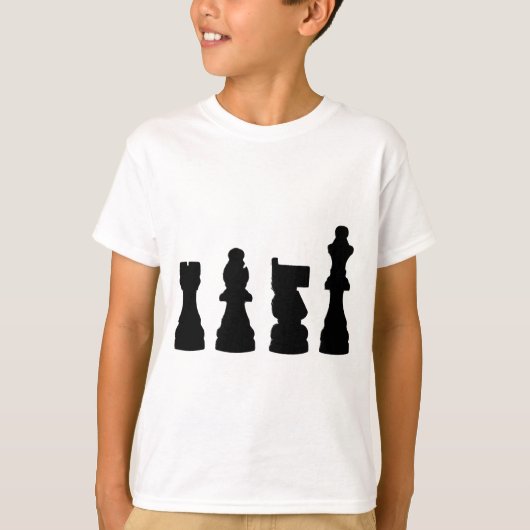 T-shirt Conception de silhouette de pièce d'échecs (Devant)