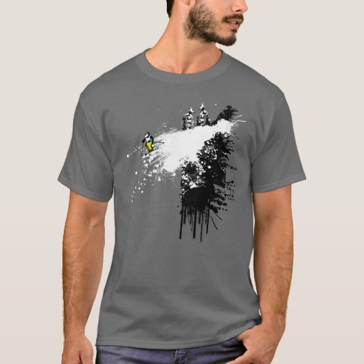 T-shirt Conception de skieur de falaise (Devant)