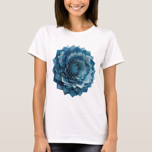 T-shirt Conception de slogan de rose bleue argentée modern (Devant)