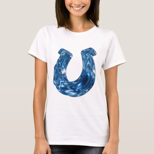 T-shirt Conception de slogan d'eau bleu dynamique (Devant)