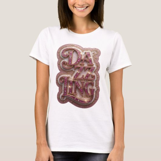 T-shirt Conception de slogan doré brillant Fresh (Devant)