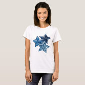 T-shirt Conception de slogan ÉTOILES BLEUES Argentées Tran (Devant entier)