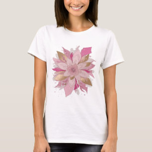 T-shirt Conception de slogan FLEUR ROSE argentée chic