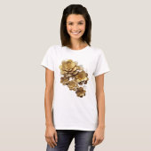 T-shirt Conception de slogan FLEURS D'OR Argent GRAS (Devant entier)