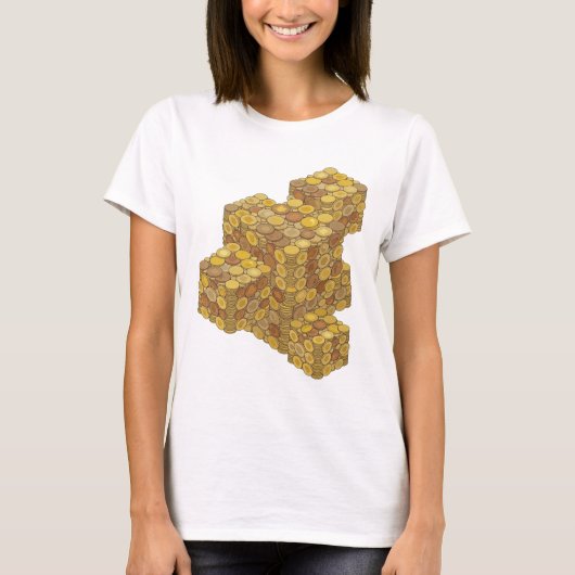T-shirt Conception de slogan gris frappant COINS (Devant)