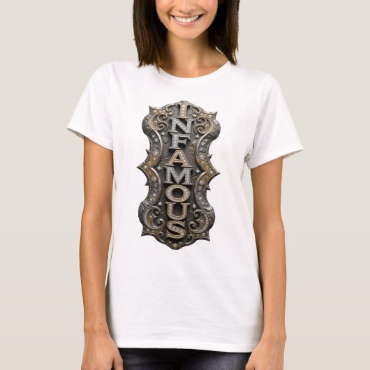 T-shirt Conception de slogan INFÂME Or Croquant (Devant)