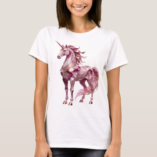 T-shirt Conception de slogan licorne argent dynamique (Devant)