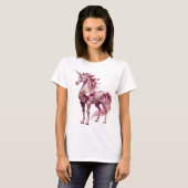 T-shirt Conception de slogan licorne argent dynamique (Devant entier)
