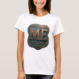 T-shirt Conception de slogan ME EST 1996 en or ludique